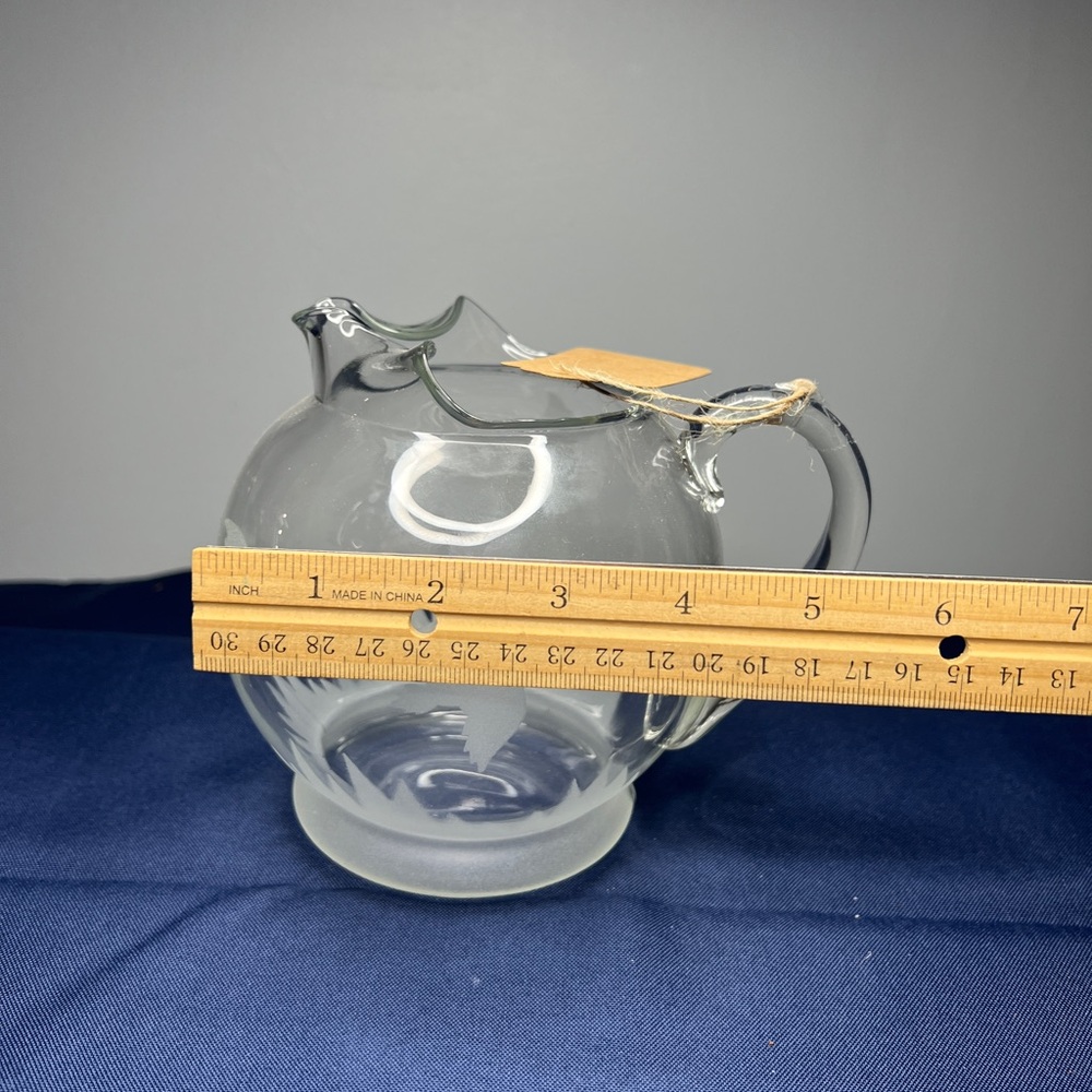 Clear Glass Pitcher with Etched Design - Picture 6 of 6